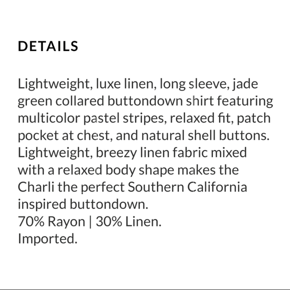 NWT RAILS The Charli shirt in Jamaica stripe size large - Picture 9 of 10